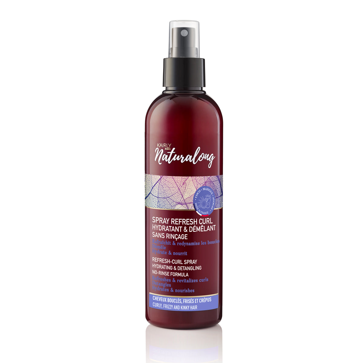 Kairly - Naturalong - Spray Refresh Curl Hydratant et Démêlant sans rinçage